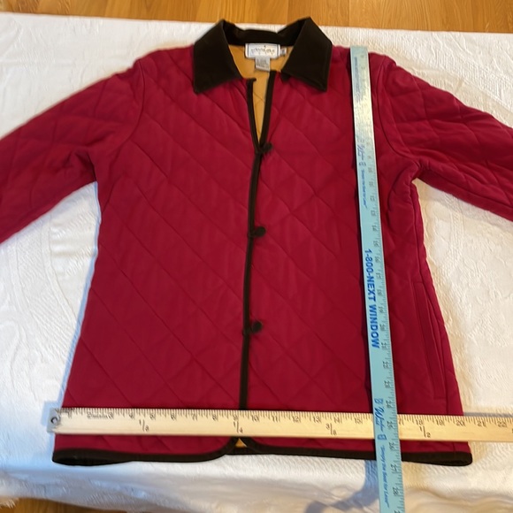 Mia Nola Medium Red Cranberry Jacket Coat cotton blend spandex Quilted - Picture 10 of 11